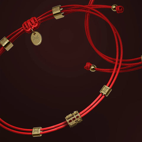 Pulsera de hilo rojo de ábaco