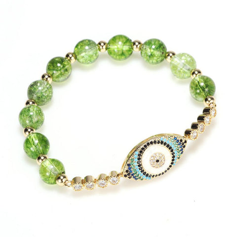 Pulsera de mal de ojo estilo peridoto