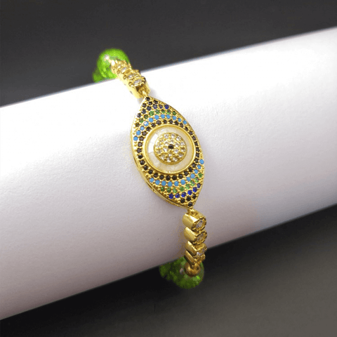 Pulsera de mal de ojo estilo peridoto