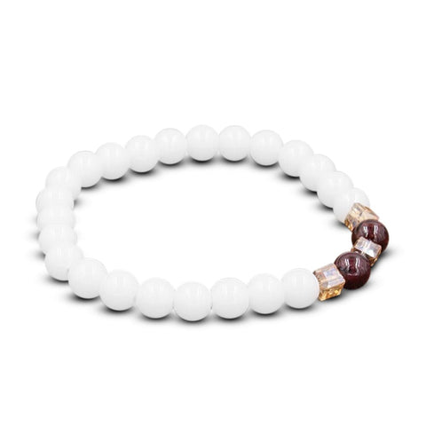 Pulsera de Positividad de Calcedonia Blanca Natural