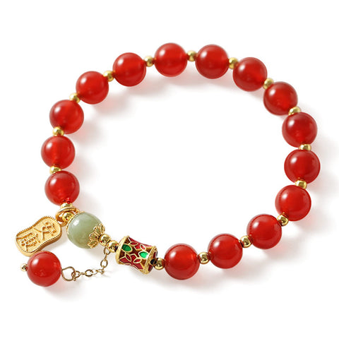 Pulsera con dijes de prosperidad y riqueza, pulsera de amuleto de jade natural de 8 mm, pulsera de meditación Reiki de cuarzo de buena suerte