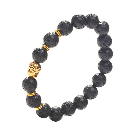 Pulsera original de Buda con infusión de chakras y piedras curativas de hematita espiritual, tamaño ajustable para mujeres, hombres y yoguis