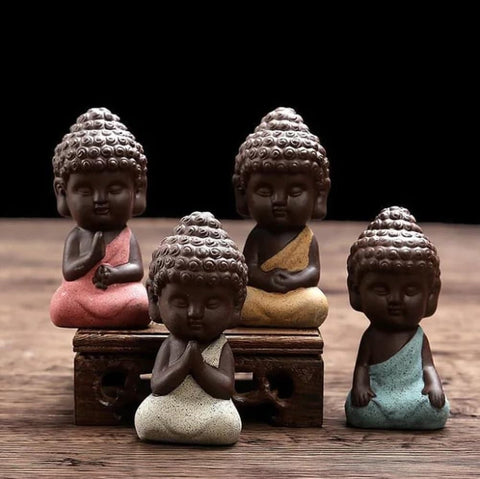 𝙍𝙚𝙢𝙤𝙫𝙚 𝙉𝙚𝙜𝙖𝙩𝙞𝙫𝙞𝙩𝙮 - 𝙁𝙤𝙪𝙧 𝙉𝙤𝙗𝙡𝙚 𝙏𝙧𝙪𝙩𝙝𝙨,Buddah Home Decoration,Mini Cute Statues