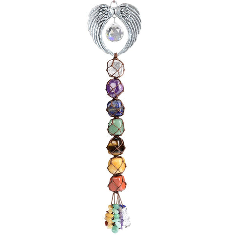 Tree of Life Chakra Stones Healing Crystals Feng Shui Hanging Ornament 7 Chakra Wall Ornament