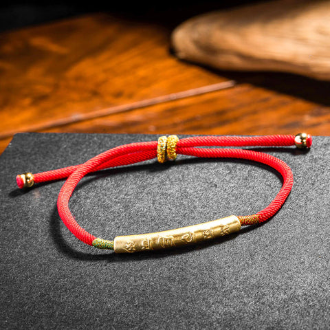 Pulsera de la suerte tibetana Pulsera de hilo rojo Amuleto de la suerte budista 