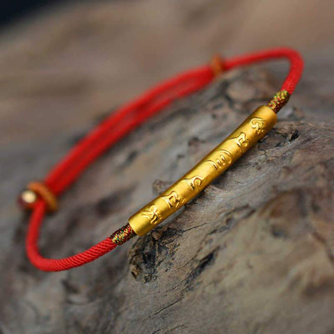 Pulsera de la suerte tibetana Pulsera de hilo rojo Amuleto de la suerte budista 