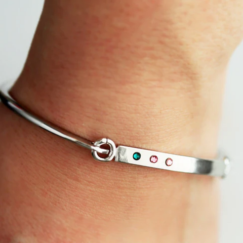 Personalized Birthstone Bangle Bracelet Gift For Her