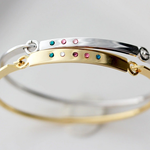 Personalized Birthstone Bangle Bracelet Gift For Her