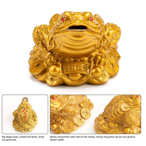 Feng Shui Money Frog, Lucky Money Toad Decorations,Ideal for Attracting Wealth