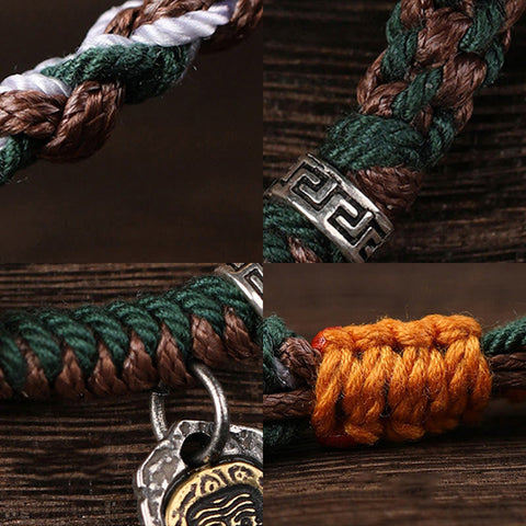 Handmade Tibetan Zakiram Goddess of Wealth Braided Bracelet