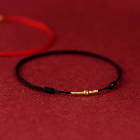 Golden Bead Protection Braided Rope Bracelet Anklet