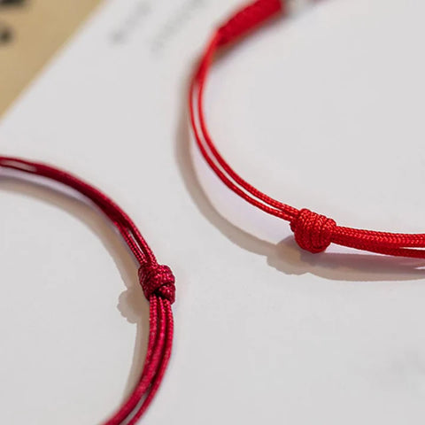 925 Sterling Silver Luck Bead Protection Red String Braided Bracelet