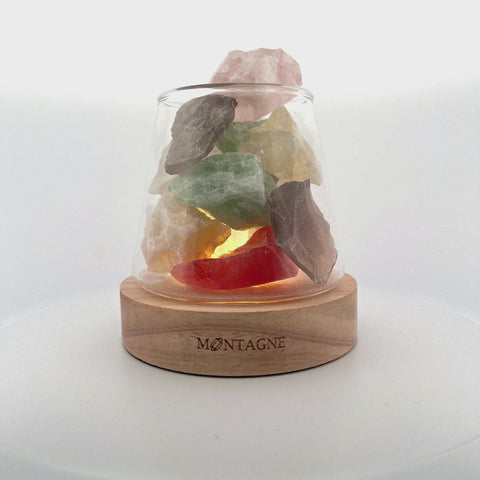 Crystal Healing Rainbow Quartz Crystal Aromatherapy Oil Rescue Diffuser