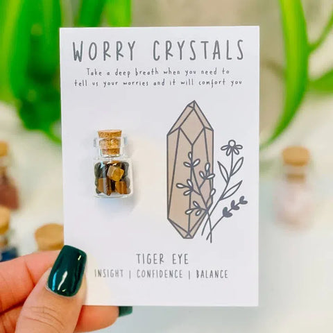 Tiger Eye Worry Crystals on Card