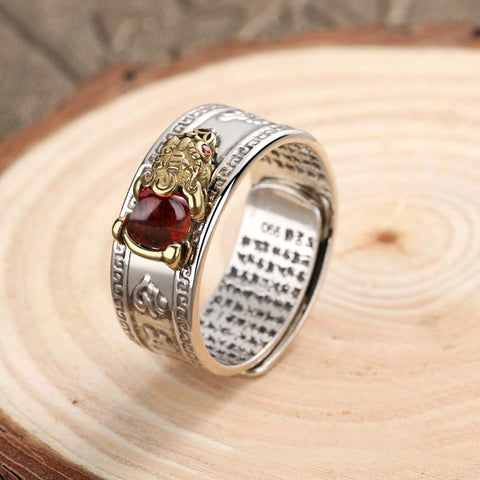 Red Agate PiXiu Wealth Ring