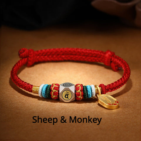 Pulsera Trenzada Del Año Del Dragón De Cuerda Roja Cuerda Trenzada Del Zodiaco