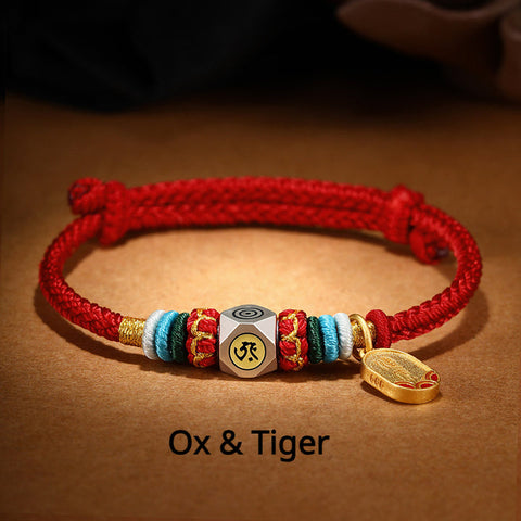 Pulsera Trenzada Del Año Del Dragón De Cuerda Roja Cuerda Trenzada Del Zodiaco