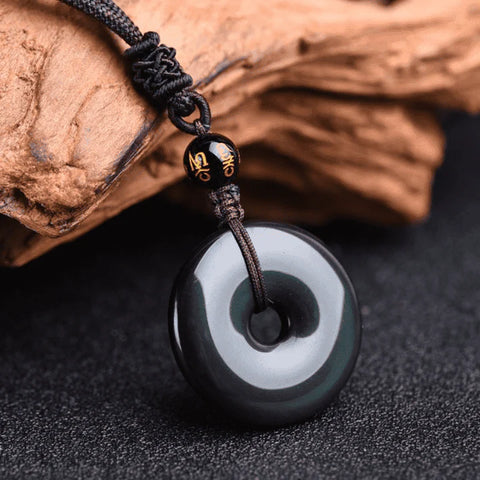 Tibetan Obsidian Protection Necklace