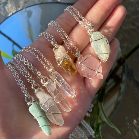 Crystal Wrapped Necklaces Tarnish Resistant