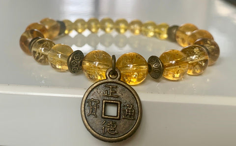 Citrine Quartz Bracelet, Wealth and Prosperity Bracelet