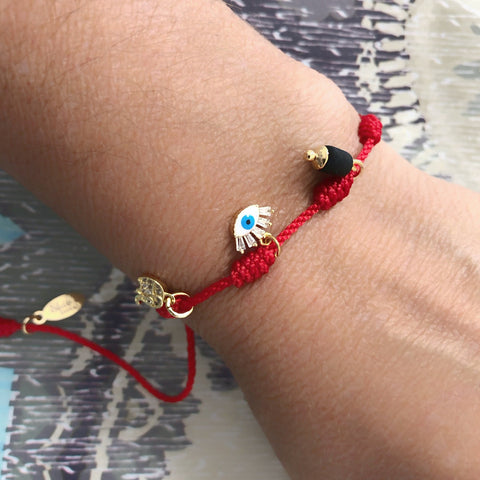 Powerful Seven Knots Red Bracelet, Protection Charms, Good Luck and Prosperity Bracelet