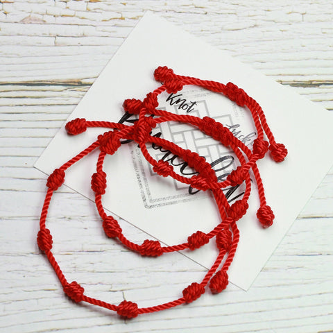 7 Knots Spanish Red Protection Bracelet Family Original Genuine Protection