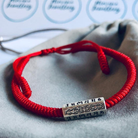 Buddhist Bracelet, Tibetan Bracelet, Thread Bracelet, Red Lucky Knots Bracelet