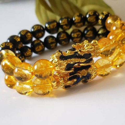 Citrine Bracelet | Wealth Bracelet| Feng Shui Pixiu Bracelet