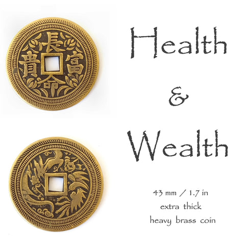 Health & Wealth ，Good Vibes Only，Ching coin,Big Size