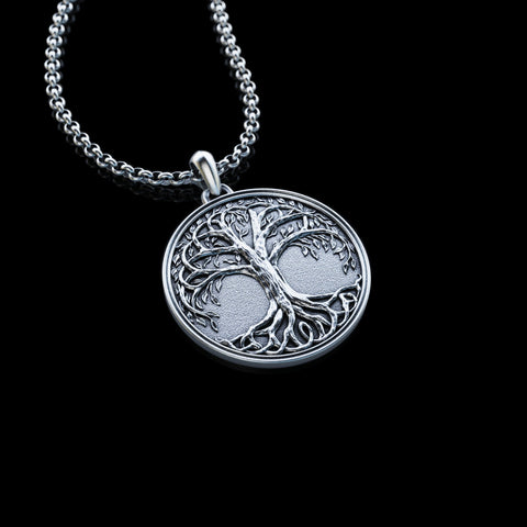 Collar del árbol de la vida, collar del árbol vikingo, colgante de plata Yggdrasil, joyería vikinga, joyería escandinava