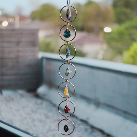 Healing Crystal Wall Hanging raw crystal chakra wall hanging crystal wall hanging