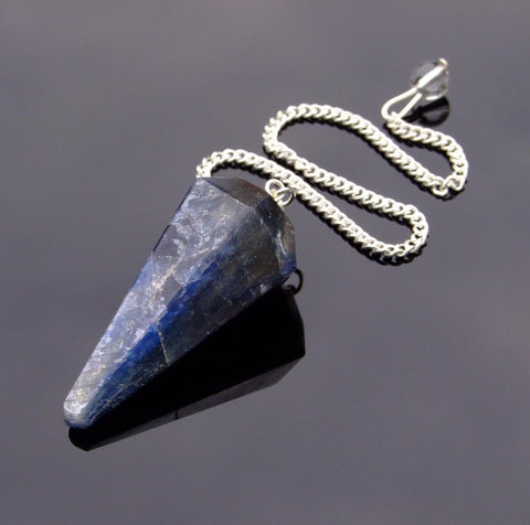 Blue Sapphire Pendulum Natural Gemstone Point Dowsing Scrying