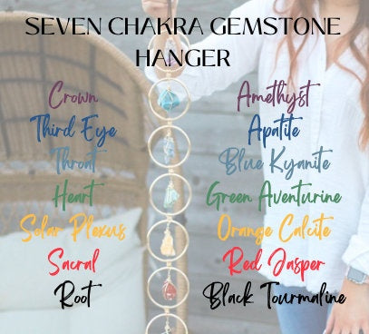 Healing Crystal Wall Hanging raw crystal chakra wall hanging crystal wall hanging