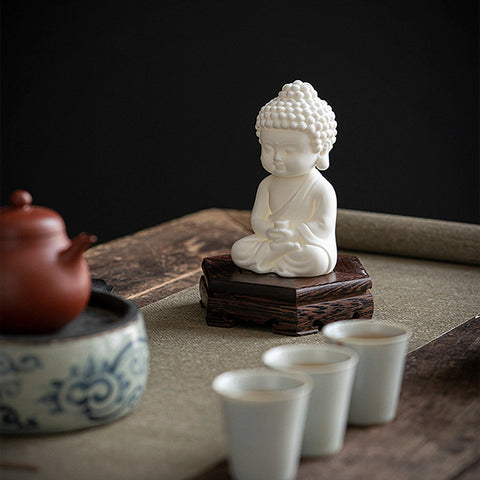 Mini Meditating Buddha Statue ， Buddha Ceramic Sculpture