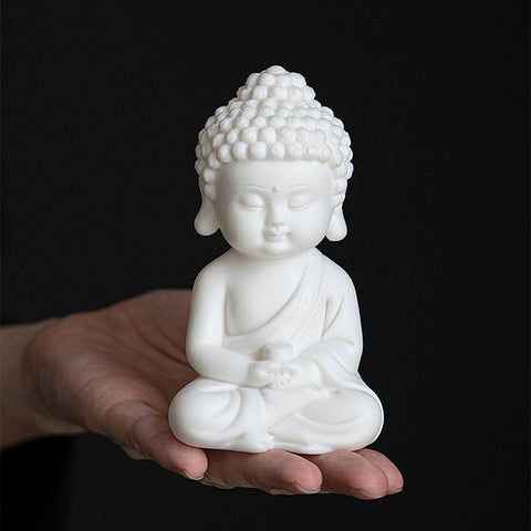 Mini Meditating Buddha Statue ， Buddha Ceramic Sculpture