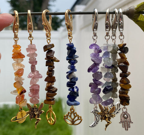 Spiritual Hippie Keychains, Natural Healing Crystals