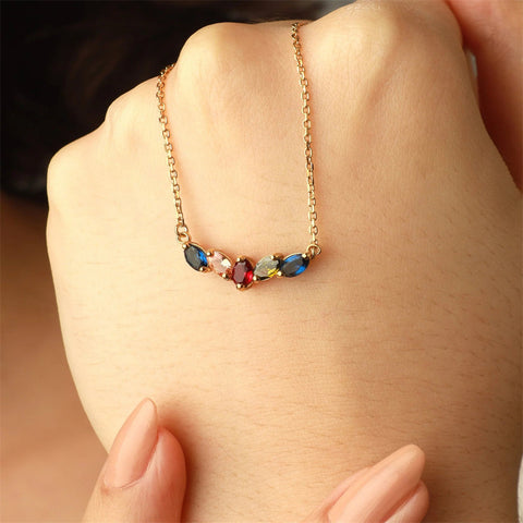 Mothers Necklace Family Birthstone Necklace Birthstone Necklace