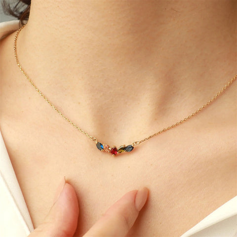 Mothers Necklace Family Birthstone Necklace Birthstone Necklace