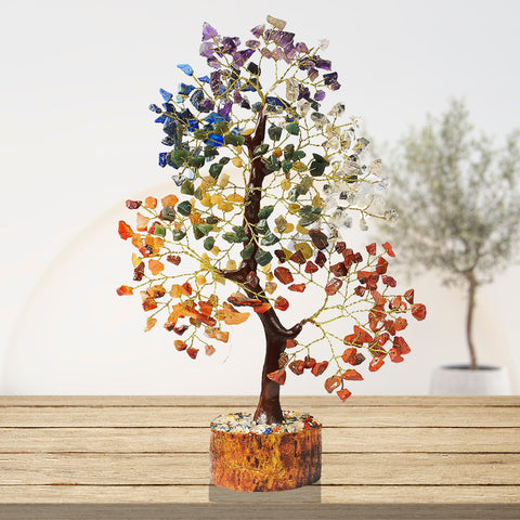 7 Chakra Crystal Tree Life Positive Energy  Bonsai