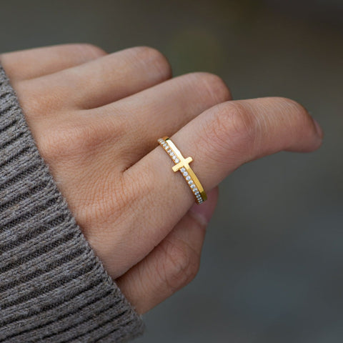 Pray On It Golden Cross Ring, To My Daughter