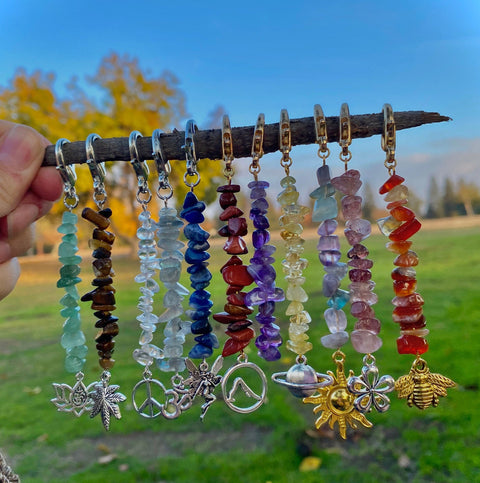 Spiritual Hippie Keychains, Natural Healing Crystals