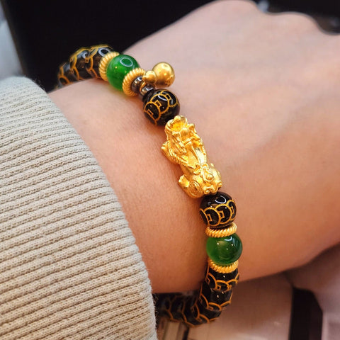 Gold Pi Xiu Bracelet Feng Shui Bracelet Money Ball Bracelet