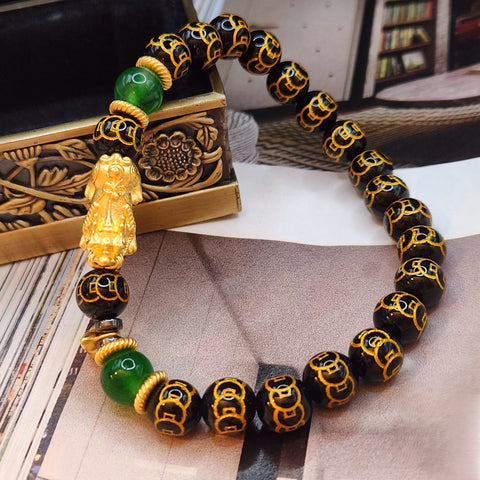 Gold Pi Xiu Bracelet Feng Shui Bracelet Money Ball Bracelet