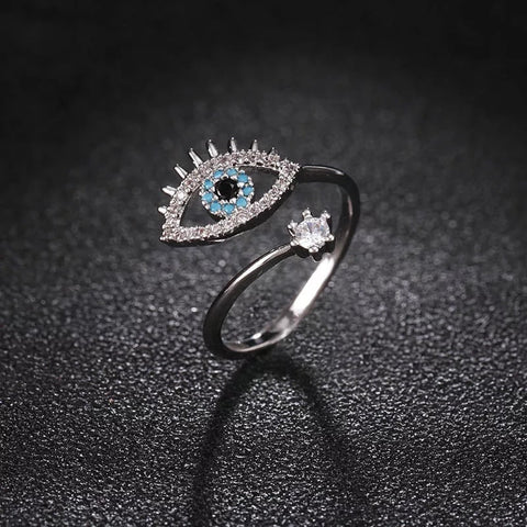 Resizeable Evil Eye Protection Rosegold Ring