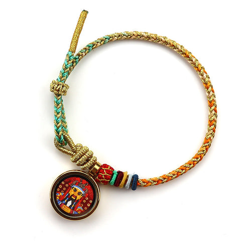 Pulsera de estilo tibetano Tangka multicolor hecha a mano