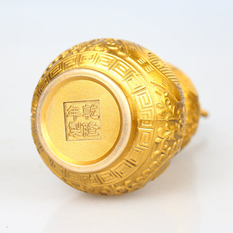 Brass Feng Shui Gourd Ornament: Hollow with Lid, Home Decor Craft, Attracts Peace and Wealth