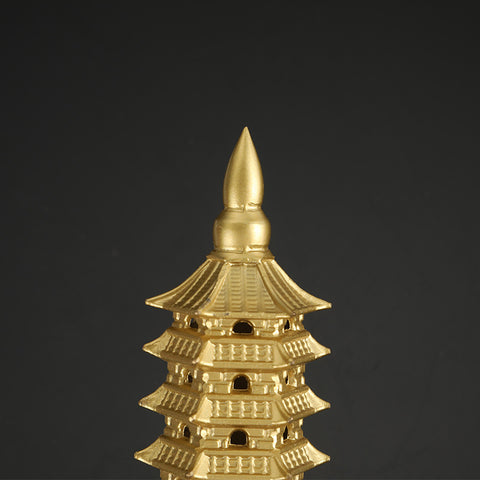 Brass Wen Chang Tower: Feng Shui Ornament for Office and Academic Success