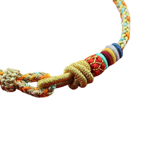 Pulsera de estilo tibetano Tangka multicolor hecha a mano