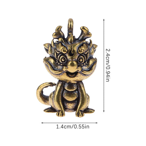 Vintage Statue Figurine Wealth Brass Decor Prosperity Chinese Style Ornament Dragon Luck Animal