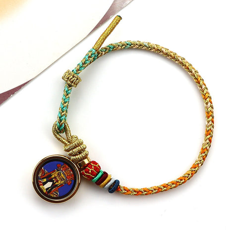 Pulsera de estilo tibetano Tangka multicolor hecha a mano